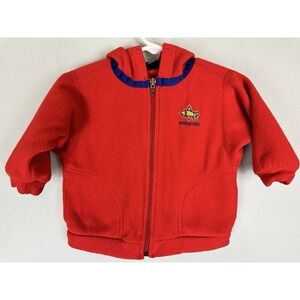 Vintage Patagonia Baby Fleece Jacket 12M Red Full Zip Hoodie Capilene USA Made
